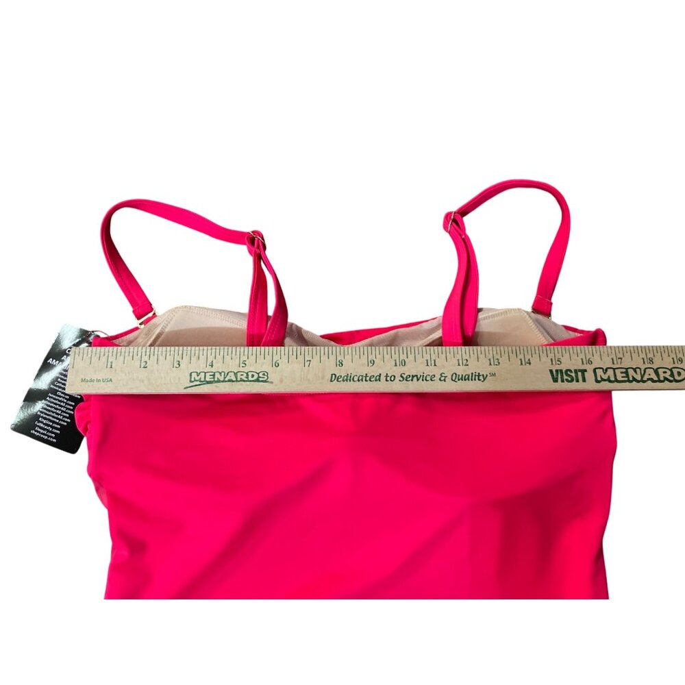 Swimsuits for All One Piece Womens 18 NEW No Tags Bright Pink 66-0141-3 Summer - Picture 8 of 14